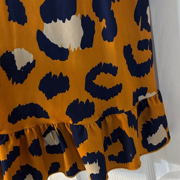 Leopard Print Tunic Top - Mustard and Navy - Picture 4 of 6